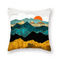 Axyaa Gold Mountains Geometric Sun Moon Cushion Cases- Home Decor Almofadas