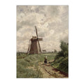 Axyaa Mountain House Windmill Canvas Print for Rustic Home Decor