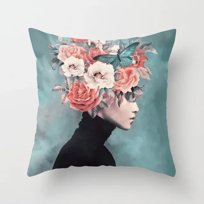 Rose Flora Pattern Pillow Case by Axyaa - Decorative Cushion Covers