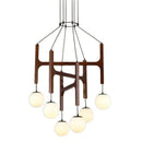 Axyaa Wooden Multi Head Pendant Light - Nordic Minimalist Style