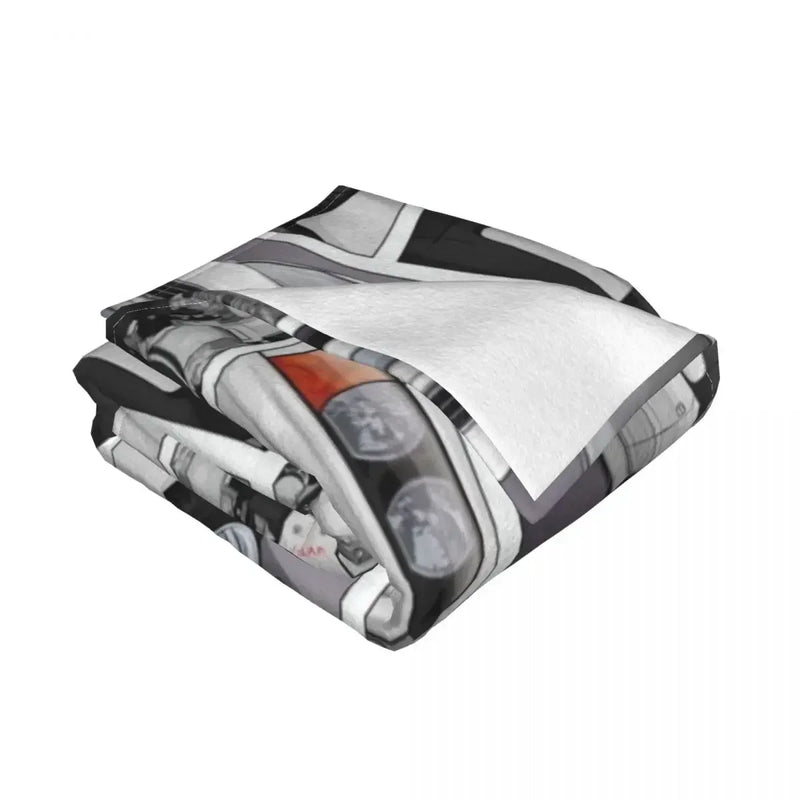 Axyaa Chaser JZX100 x 1JZ Engine Throw Blanket for Stylish Winter Decor