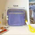 Axyaa Square Mesh Cosmetic Bag with Zipper: Portable, Multi-purpose Makeup Storage Case
