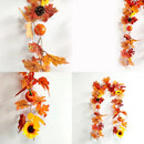 Axyaa Gold Maple Leaf Sunflower Pumpkin Vine Thanksgiving Table Decor