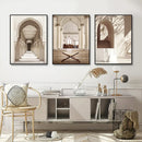Axyaa Moroccan Mosque Landscape Art Poster Prints for Home Decor