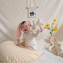 Axyaa Plaid Moon Pillow: Comfortable Newborn and Children's Waist Pillow