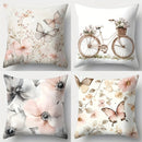 Axyaa Flower Bicycle 4pcs Sofa Pillow Case Set, 45x45cm, Single-Sided Print