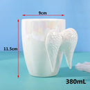 Axyaa Angel Wings Ceramic Mug with Gold Handle - White, 380ml