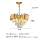 Axyaa Modern Crystal Ceiling Chandelier LED Pendant Light for Living Room Dining Bedroom