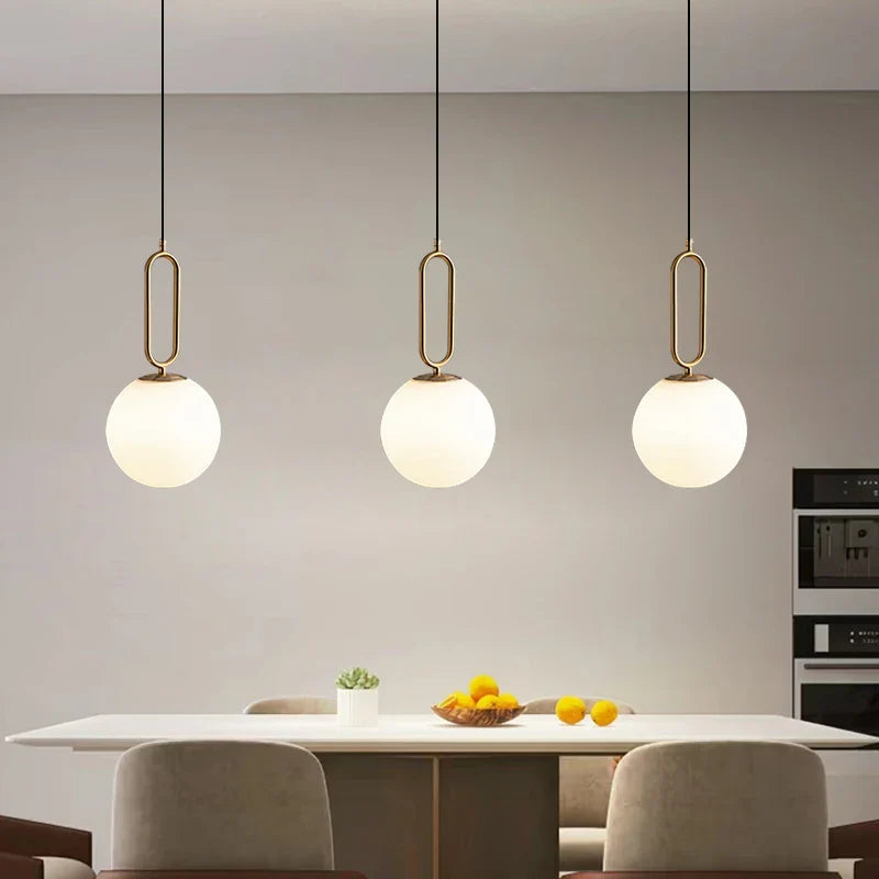 Axya Nordic Glass Pendant Lights for Modern Spaces: Stylish Brass Decor Lighting Fixture