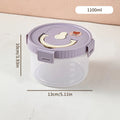 Axyaa 1100ml Clear Plastic Food Container Leak-proof Lunch Box