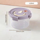Axyaa 1100ml Clear Plastic Food Container with Leak-proof Lid