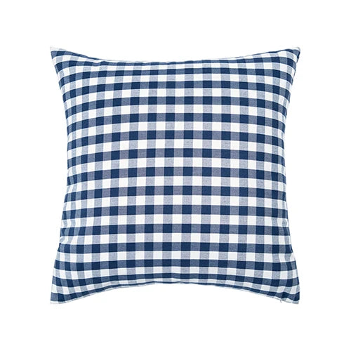 Axyaa Checkered Stripe Pillowcase Blue Series 45x45cm Home Office Decor