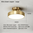 Axyaa Modern LED Copper Ceiling Light for Bedroom Living Room, Nordic Style Gold-Black Fixture