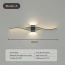 Axyaa Double Curve LED Wall Lamp Remote Control Light - Black Gold Sconces
