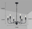 Axyaa LED Black Iron Chandelier for Home Decor and Lighting