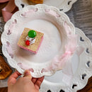 Axyaa Embossed Ceramic Dessert Plate European Style Hollow Love Fruit Plate