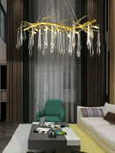 Axyaa Large Droplet Crystal Chandelier for Modern Living Room and Bedroom