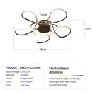 Axyaa Modern LED Ceiling Light for Living Room & Bedroom, Chrome/Gold Plated, AC110-240V
