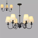Axyaa Black Wrought Iron Chandelier with White Shade for Elegant Home Decor