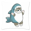 Axyaa Cat Shark Pillow Case: Kawaii Sofa Cushion Cover 45x45cm
