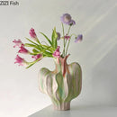 Axyaa Floral Vase Set Creative Ceramic Arrangement Table Decor Aesthetic Flowers Pot