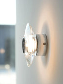 Axyaa Minimalist Crystal Circular Wall Lamp, Modern Design for Dining Room, Bedroom, Living Room