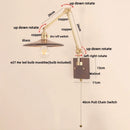 Axyaa Cube Glass LED Wall Sconce, Walnut Wood, Pull Chain Switch, 2 Arms