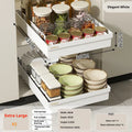 Axyaa Cabinet Organizer Rack: Seasoning Bowls Storage Basket for Kitchen Dishes.