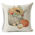 Axyaa Pumpkin Linen Pillow Cover Farmhouse Decor Sofa Car Cushion Case