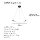 Axyaa Irregular Geometry Ring LED Chandelier Pendant Light for Living, Dining, and Bedroom
