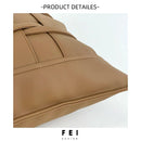 Axyaa Brown Leather Waist Pillow: Modern Minimalist Soft Decor for High-End Living Spaces