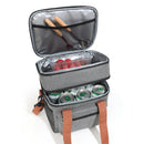 Axyaa Double Layers Tote Cooler Lunch Bag - Large Capacity Travel Picnic Lunch Box