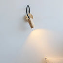 Axyaa LED Wall Sconce with Flexible Black Hose & Wood Accent