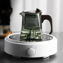 Axya Glass Tea Pot with Infuser and Square Filter - Heat Resistant Teaware