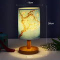 Axyaa LED Square Table Lamp Chinese Style Fabric Lampshade Dimmable Night Light