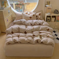 Axyaa Butterfly Knot Yarn Embroidery Duvet Cover Set, Soft Comfortable Bedding Collection