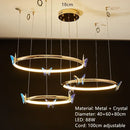 Axyaa Colorful Crystal Butterfly LED Ceiling Lamp Chandelier for Home & Restaurant