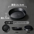 Axyaa Black Melamine Dinner Plates Set - Durable Round Dishwasher Safe BBQ Dishes