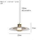 Axyaa LED Gray Amber Glass Wall Lamp Modern Round Sconce for Bedroom Aisle