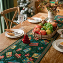 Axyaa Snowflake Jacquard Table Runner: Festive Décor for Winter Home