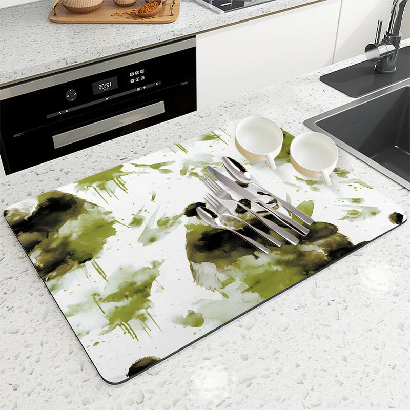 Axyaa Bamboo Panda Kitchen Drying Mat