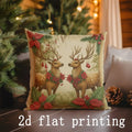 Axyaa Christmas Floral & Wildlife Pillow Covers for Sofa, Bedroom, Car - Pattern Cushion Cover