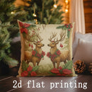 Axyaa Christmas Floral & Wildlife Pillow Covers for Sofa, Bedroom, Car - Pattern Cushion Cover