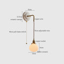 Axyaa Ceramic Copper Wall Sconce LED Lamp with Pull Chain Switch
