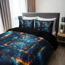 Axyaa Tech Space Plaid Duvet Cover Set – High-definition Print, All Seasons