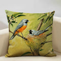 Axyaa Bird Parrot Sofa Cushion Cover 45x45cm Linen Pillowcase for Home & Hospitality