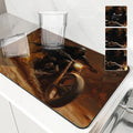 Axyaa Halloween Skull Kitchen Mat Absorbent Antiskid Draining Quick Dry Tableware Pad