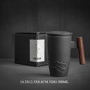 Axyaa Ceramic Retro Coffee Cup Wooden Handle Tea Cup Gift Box CM061