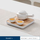 Axyaa Japanese Ceramic Teapot Set with Tea Tray in Portable Travel Bag