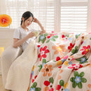 Axyaa Floral Coral Fleece Throw Blanket: Cozy & Stylish Winter Bed Sofa Blanket